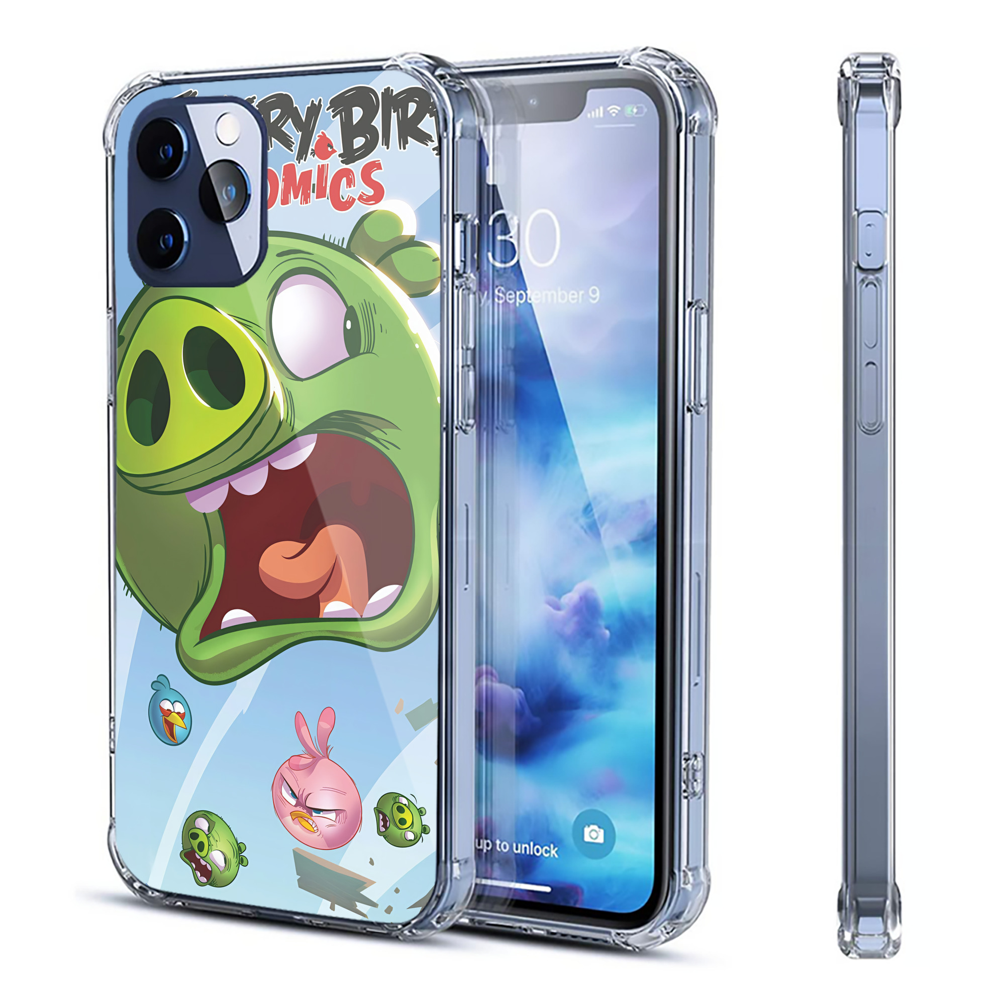 （画像用） Angry Birds アングリーバード 【iPhone 12シリーズ対応】透明スマホケース（クリアソフトケース）